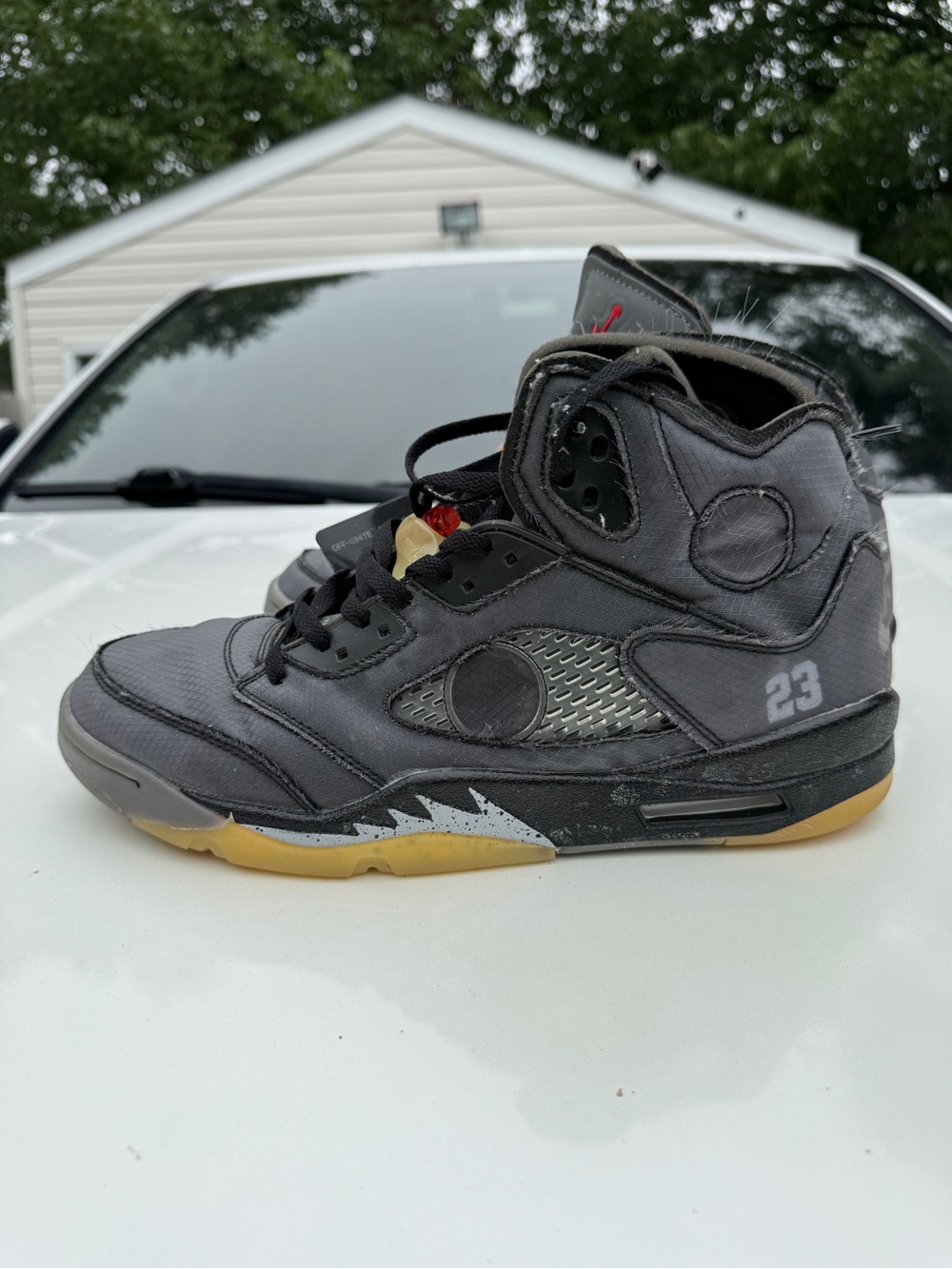 Air Jordan 5 Retro SP x Off-White Mid Muslin Size 11 - Picture 3 of 7